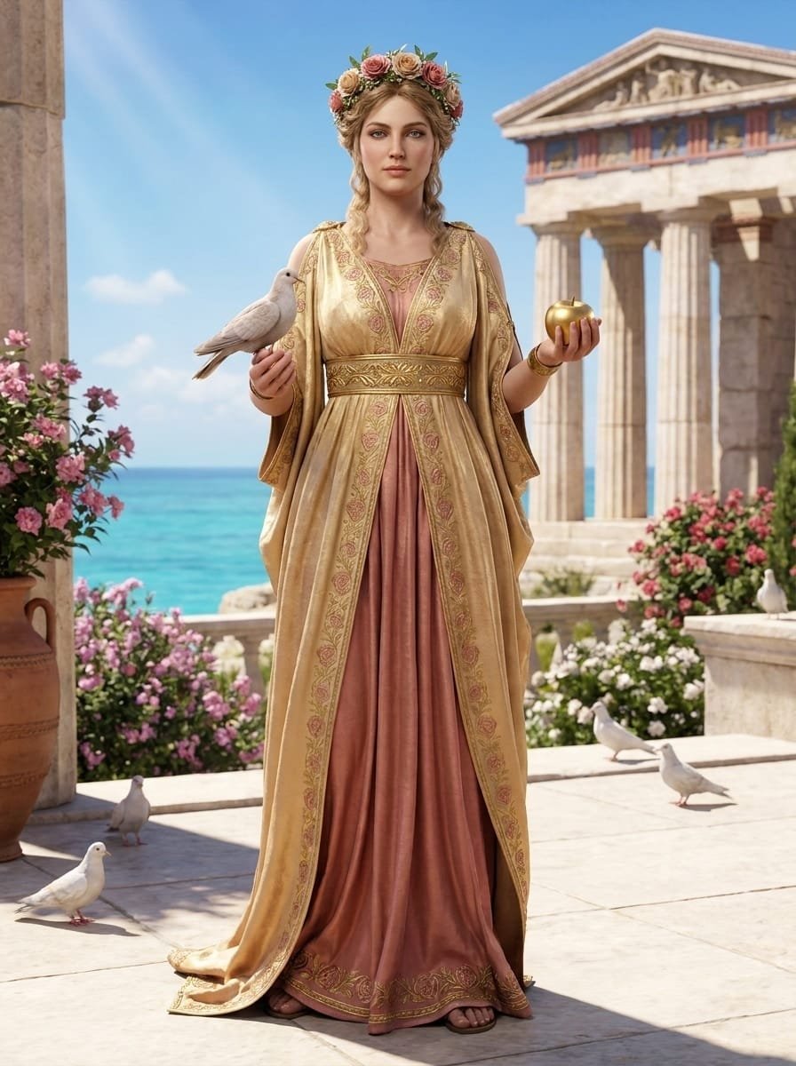 retrato del personaje de Afrodita. Diosa del amor y la belleza